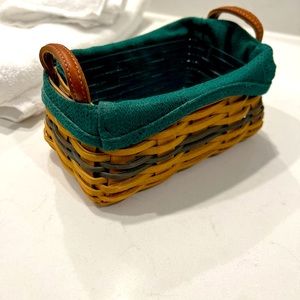 Longaberger Small Rectangular Basket leather handles
